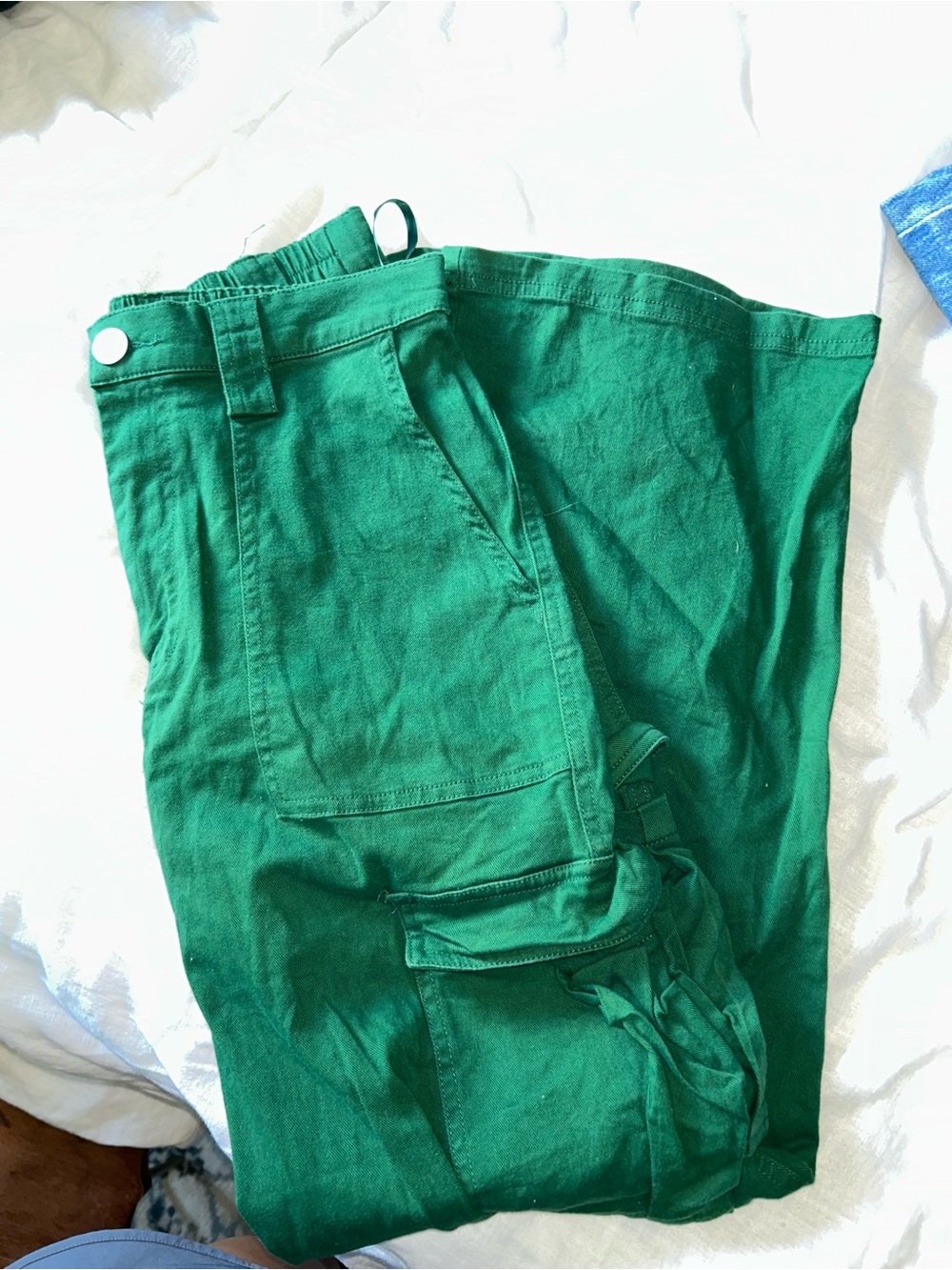 Cotton Candy Deep Green Elastic Waist Pants